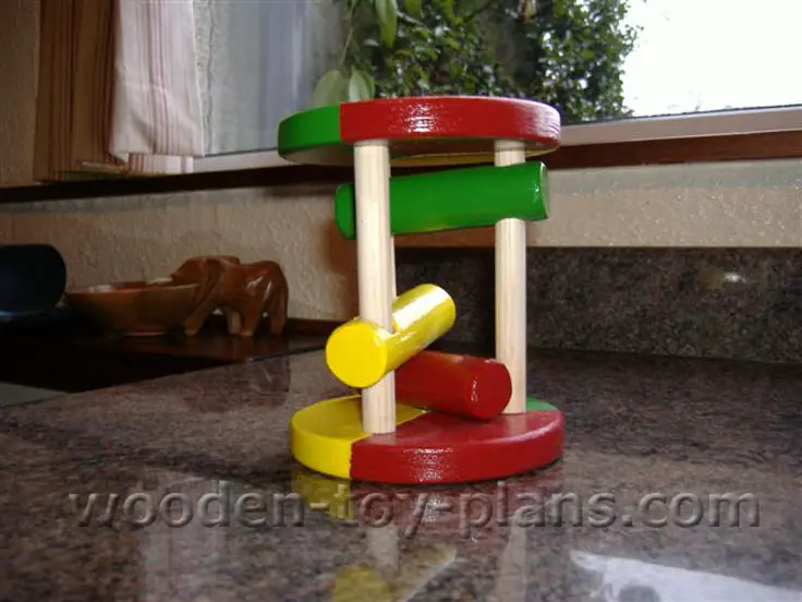 Wooden Baby Rattle, Wood Toy Tumbler