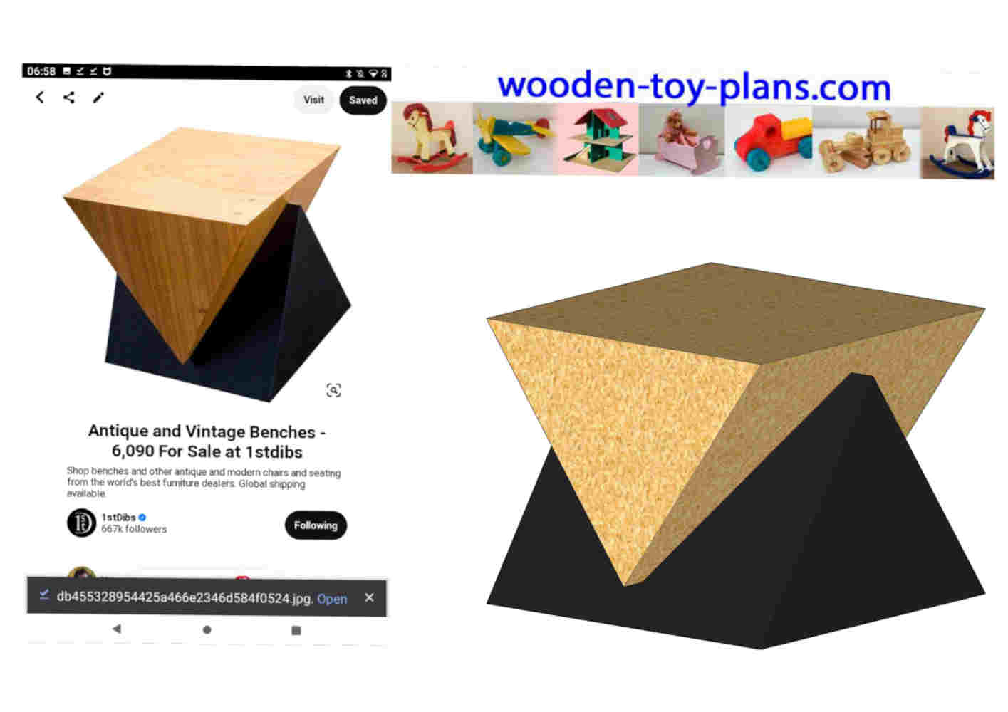 side table extruded triangles platonic solids