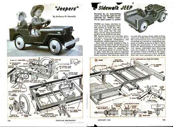 Vintage Jeep Pedal Car Plans Print