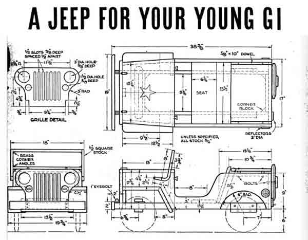 Vintage Jeep Pedal Car Plans Print