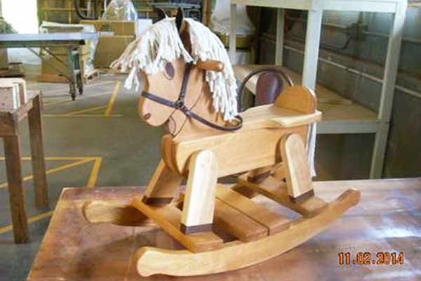 wooden baby rocking horse