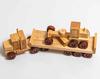 Toy truck with flat trailer and grader