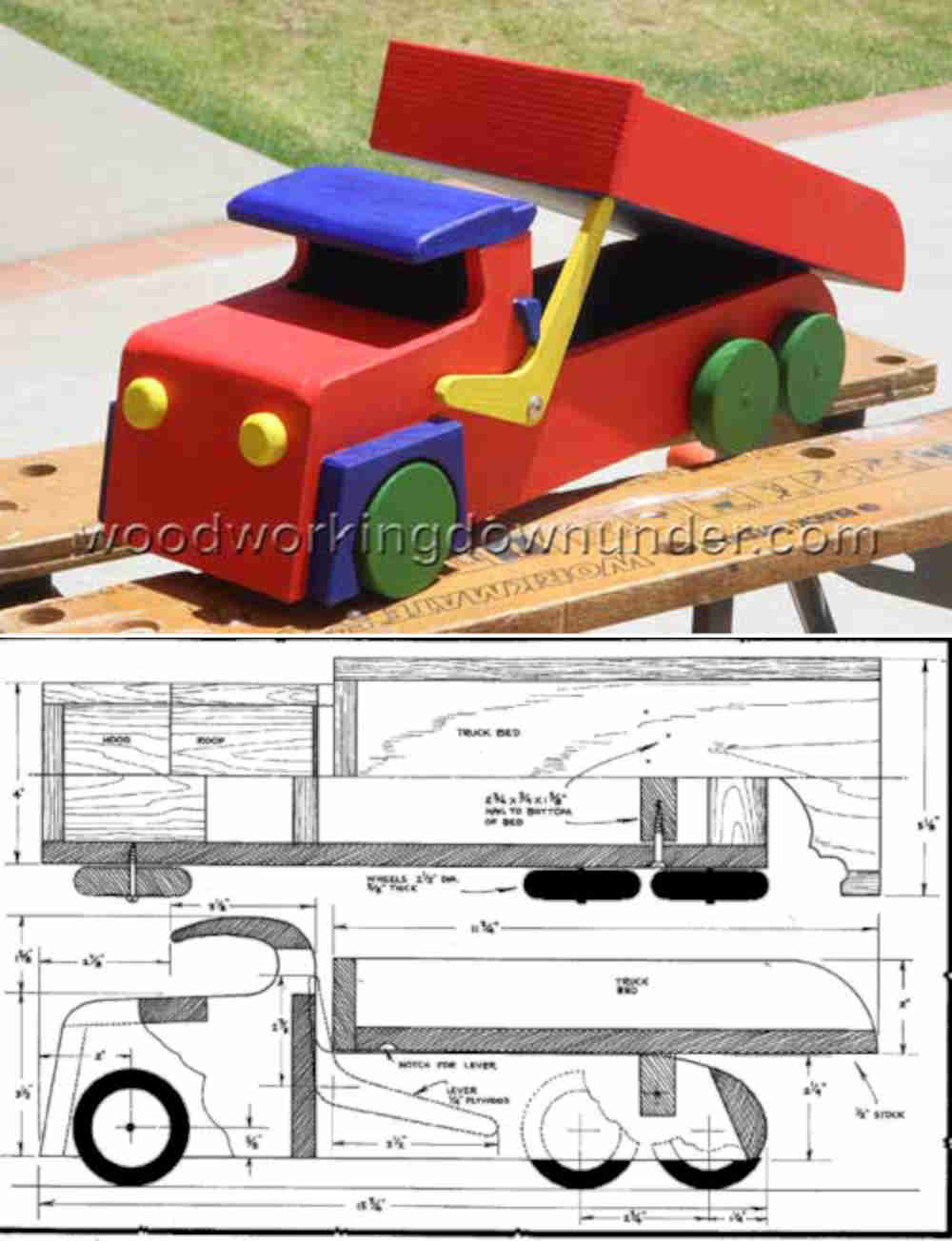 Plans and Patterns for Wood Model Truck, Car, Train, Planes and Cranes.