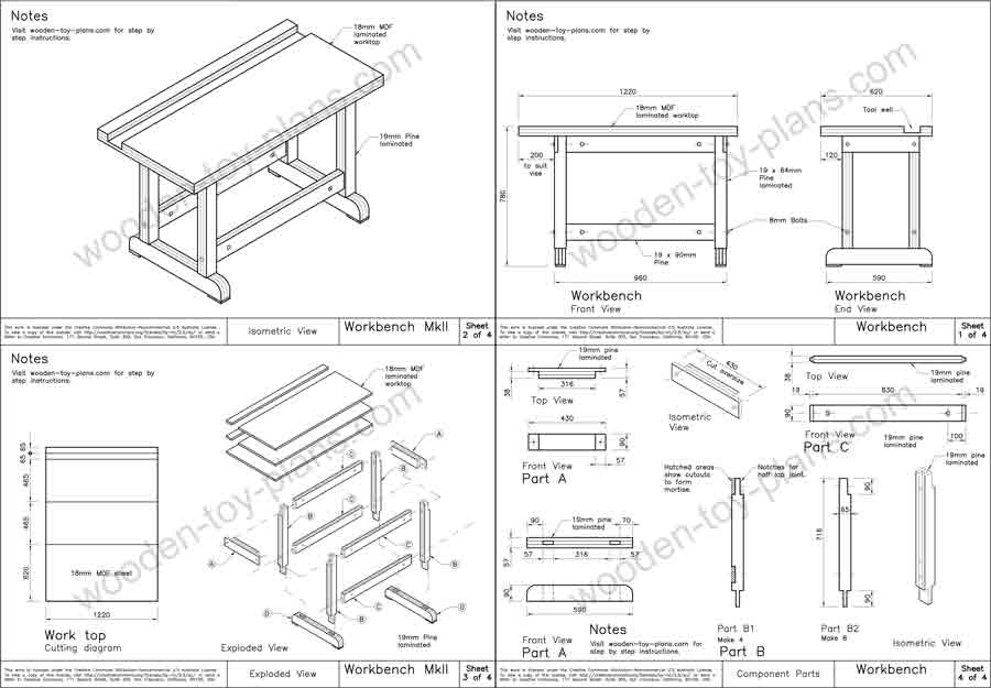 Free Workbench Plans compact strong sturdy construction ...